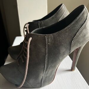 SCHUTZ Gray Lace-Up Booties